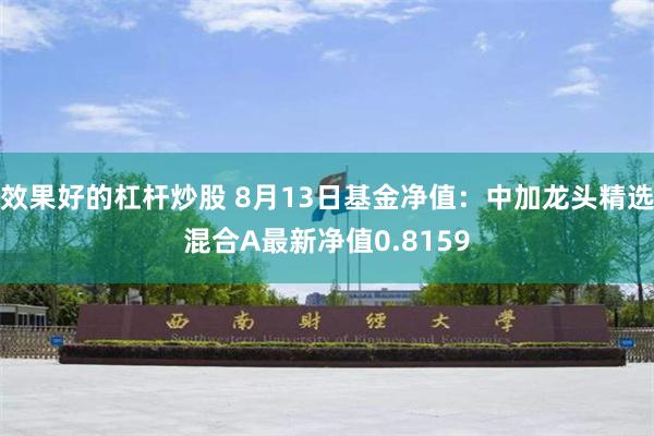 效果好的杠杆炒股 8月13日基金净值：中加龙头精选混合A最新净值0.8159